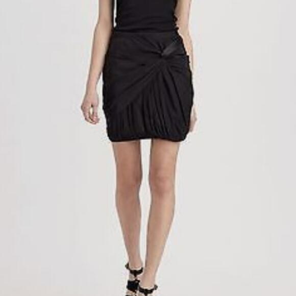 Elizabeth and James Black Silk Twist Knot Pleated Mini Skirt XS - Picture 14 of 14